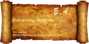 Barancsy Andrea névjegykártya